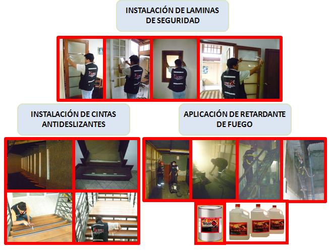 Instalacion de laminas de seguridad, cintas antideslizantes